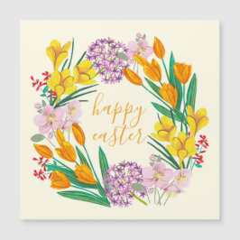 Frühlingsblumen Gelb Osterblüten zeichnend Magnetkarte