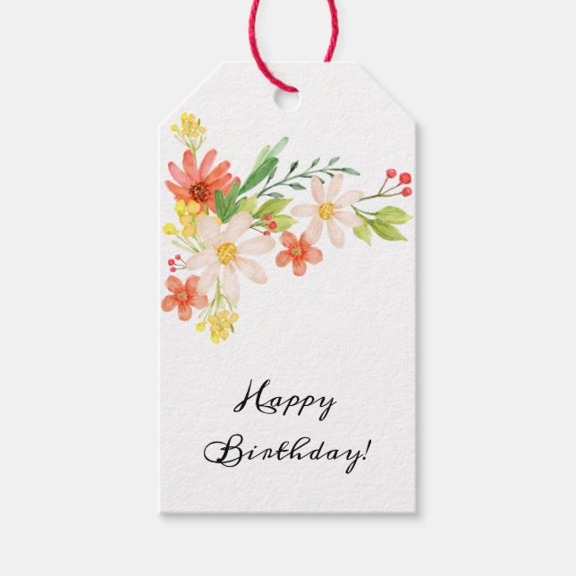 Frühlingsblumen Geschenkanhänger (Vorderseite)