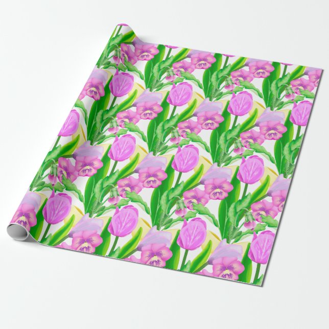 Frühlingsblumen Geschenkpapier (Ungerollt)