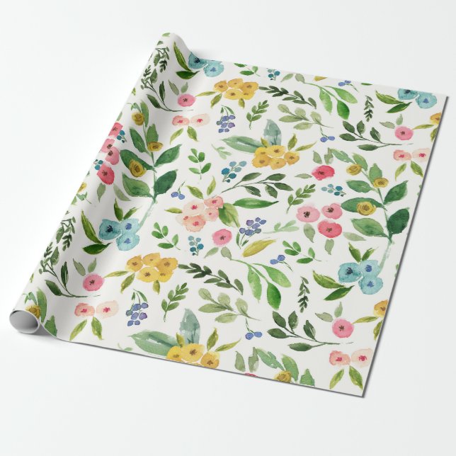 Frühlingsblumen-Geschenkpapier Geschenkpapier (Ungerollt)