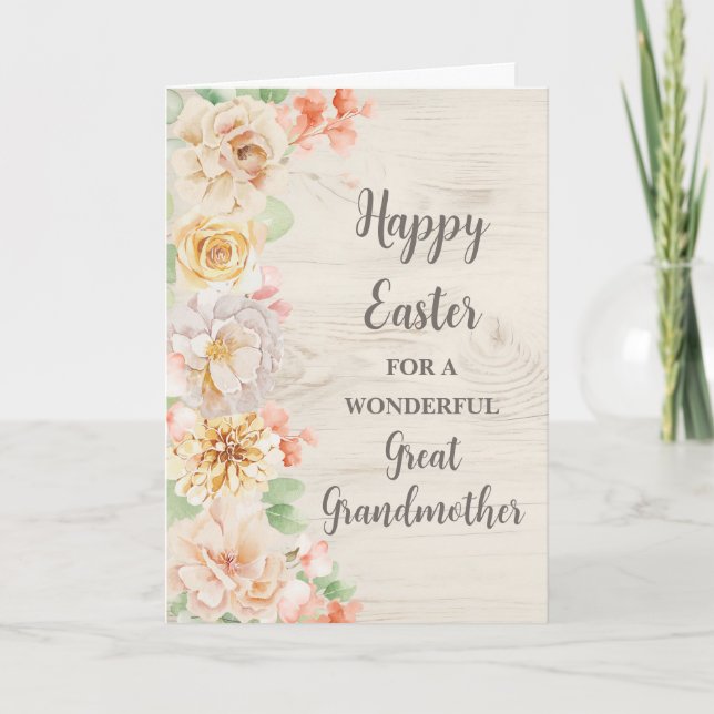 Frühlingsblumen Happy Oster Große Großmutter Feiertagskarte (Vorderseite)