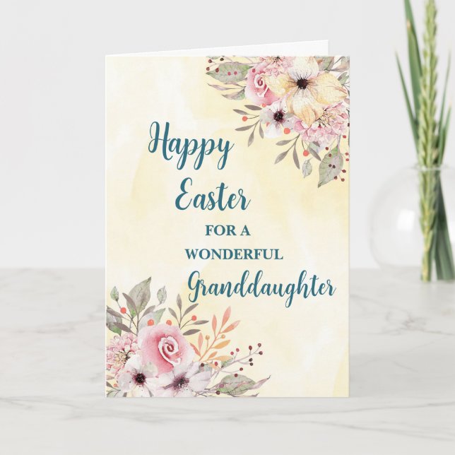 Frühlingsblumen Happy Ostergrandniece Feiertagskarte (Vorderseite)