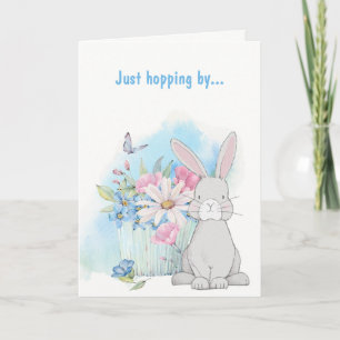 Frühlingsblumen-Hasen-Kaninchen-Grußkarte für jede Karte