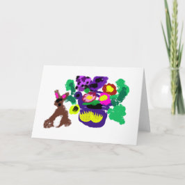 Frühlingsblumen Hasenfreude Karte