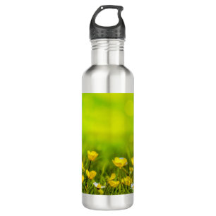 Frühlingsblumen Hintergrund Edelstahlflasche