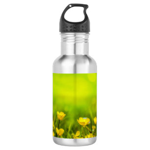 Frühlingsblumen Hintergrund Edelstahlflasche