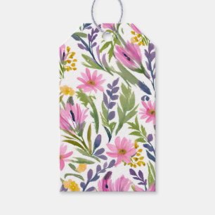 Frühlingsblumen   Hübsche Pastell-Blumen Aquarell Geschenkanhänger