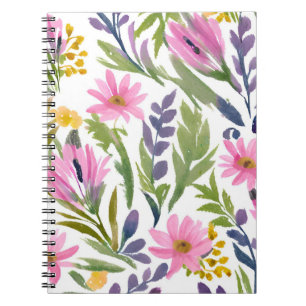 Frühlingsblumen   Hübsche Pastell-Blumen-Aquarell Notizblock