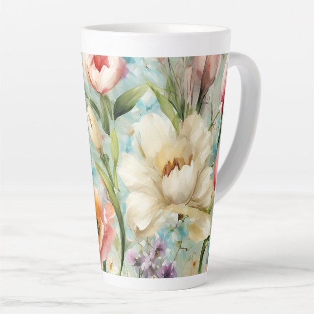 Frühlingsblumen im Stil des Impressionismus Milchtasse (Rechte Ecke)