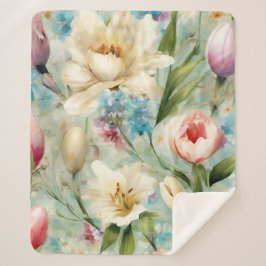 Frühlingsblumen im Stil des Impressionismus Sherpadecke