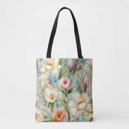Frühlingsblumen im Stil des Impressionismus Tasche