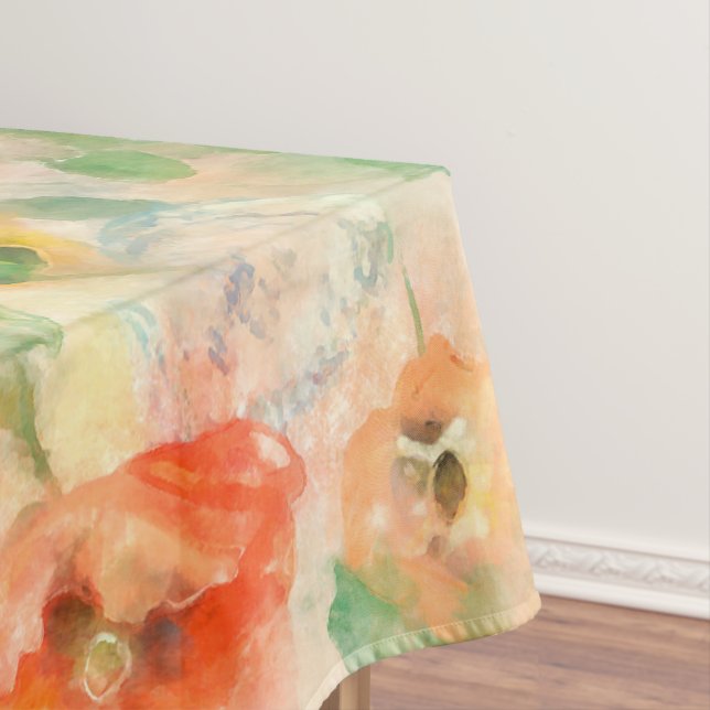 Frühlingsblumen in Orange Tischdecke (Beispiel)