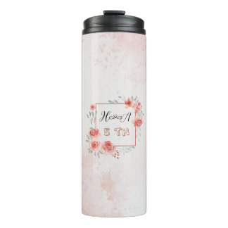 Frühlingsblumen-Jubiläum | Moderne elegante Hochze Thermosbecher