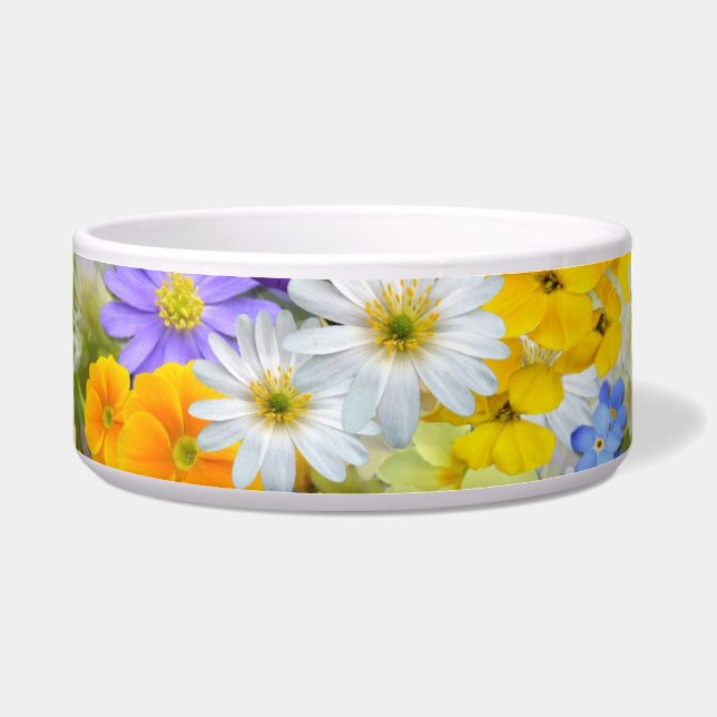 Frühlingsblumen Katzenfutterschale Napf (Vorderseite)