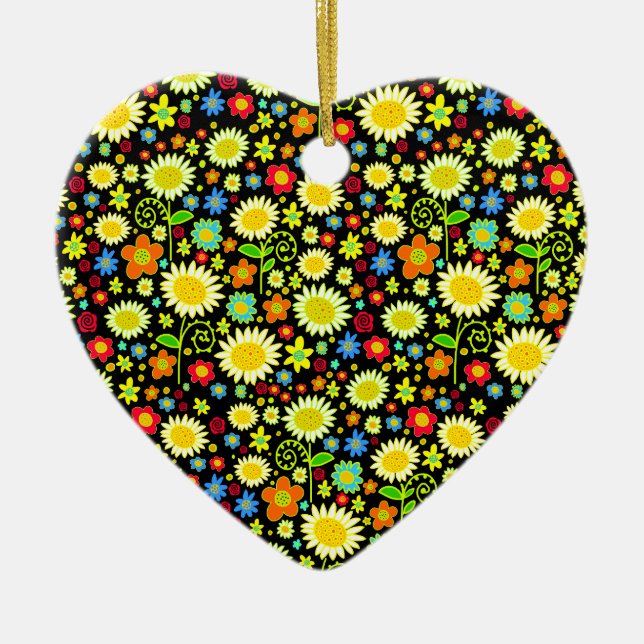 Frühlingsblumen Keramik Ornament (Vorne)