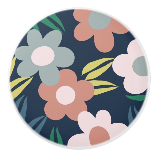 Frühlingsblumen Keramikknauf (Vorderseite)