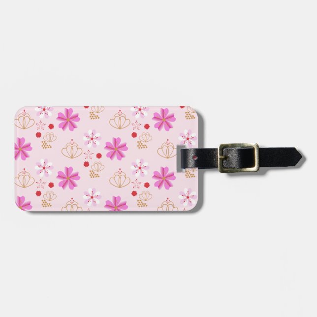 Frühlingsblumen Kirschblossom Pink Blush Gepäckanhänger (Vorderseite horizontal)