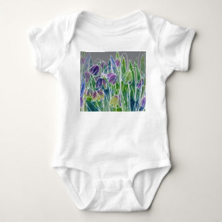 Frühlingsblumen, Kräuter, Aquarellfarben nahtlose  Baby Strampler