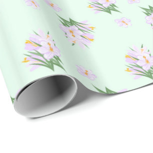 Frühlingsblumen Krokusse Geschenkpapier