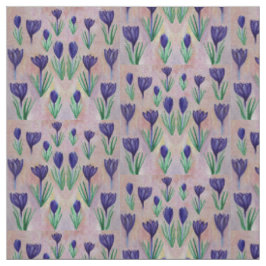 Frühlingsblumen, Lila Crocus Illustration Stoff