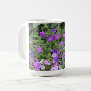 Frühlingsblumen Lila Garten Petunia Foto Kaffeetasse