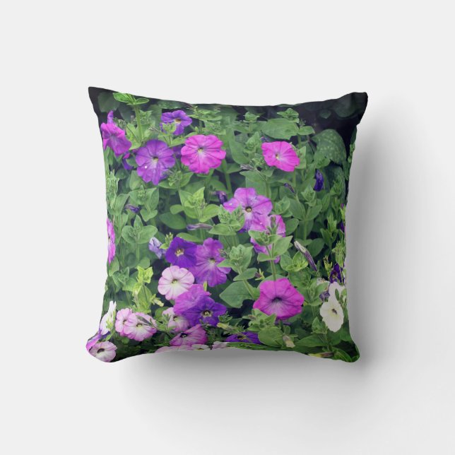 Frühlingsblumen Lila Petunia Blume Blumenstrauß 20 Kissen (Vorderseite)