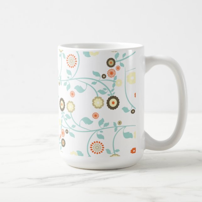 Frühlingsblumen Mädchen-Mod chic florales Muster Kaffeetasse (Rechts)