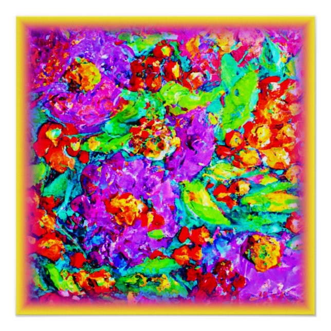 Frühlingsblumen Malerei. Jetzt kaufen Poster (Vorderseite)