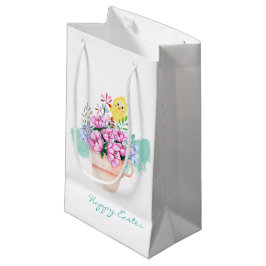 Frühlingsblumen mit Osterkichel Kleine Geschenktas Kleine Geschenktüte