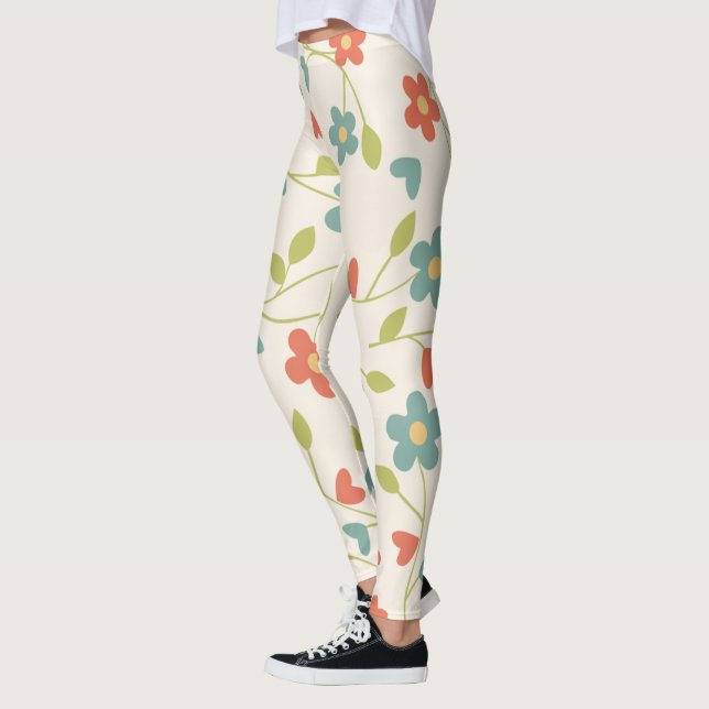 Frühlingsblumen Muster Leggings (Links)