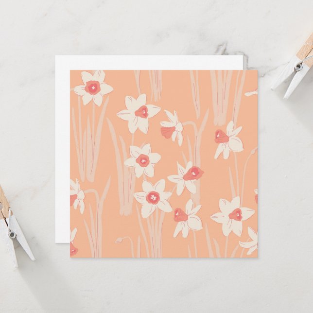 Frühlingsblumen, Narzisse. (Vorderseite/Rückseite Beispiel)