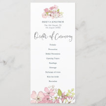 Frühlingsblumen Pastels Stilvolle SkriptWedding