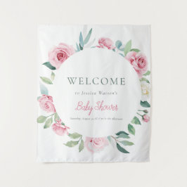 Frühlingsblumen Pink Circle Girl Babydusche Wandteppich
