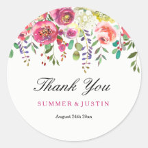 Frühlingsblumen Pink Peach Hochzeit Danke
