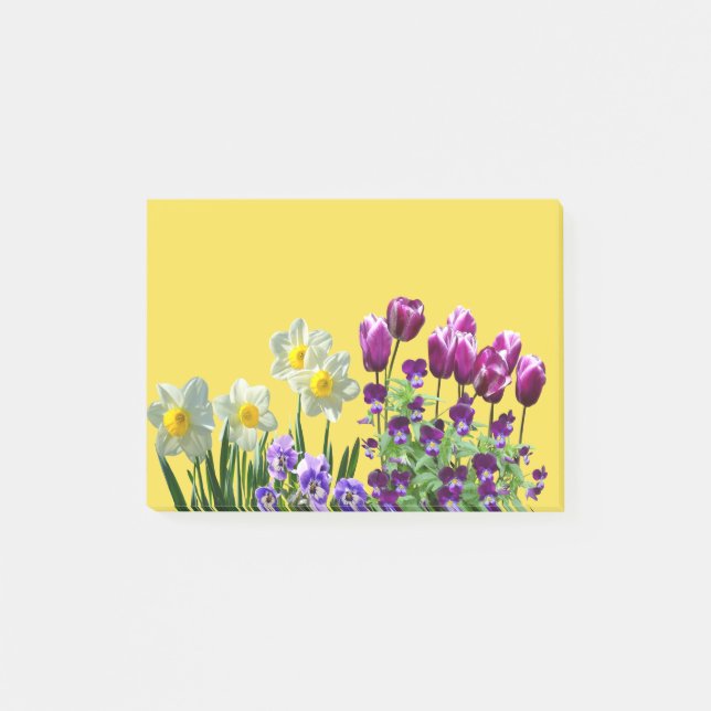 Frühlingsblumen Post-it Klebezettel (Vorderseite)