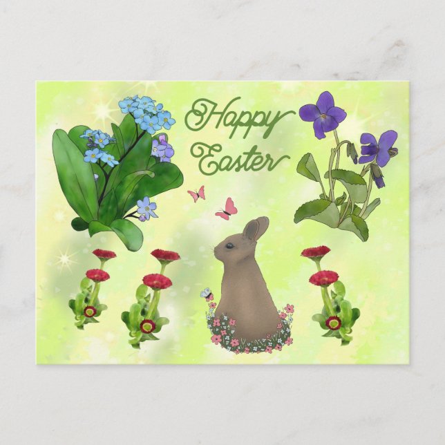 Frühlingsblumen Postkarte (Vorderseite)
