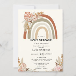 Frühlingsblumen | Rainbow Simple Girl Baby Dusche Einladung