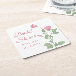 Frühlingsblumen Rosa Blumen Garten Brautparty Rechteckiger Pappuntersetzer