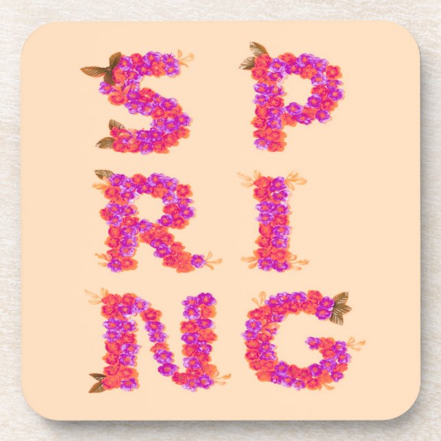 Frühlingsblumen Rosa Getränkeuntersetzer (Vorderseite)