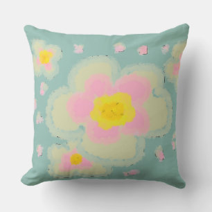 Frühlingsblumen (rosa/grün) kissen