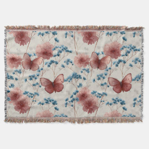 Frühlingsblumen & rosa Schmetterlinge im Vintage-S Decke
