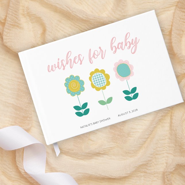 Frühlingsblumen Rosa Schmetterlingsdusche Gästebuch (Von Creator hochgeladen)