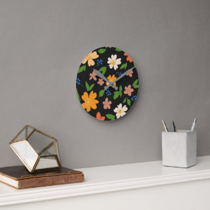 Frühlingsblumen Runde Wanduhr