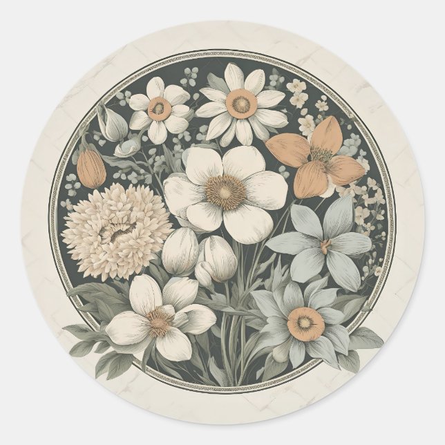 Frühlingsblumen Runder Aufkleber (Vorderseite)