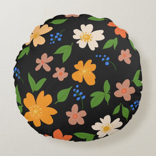 Frühlingsblumen Rundes Kissen (Vorderseite)