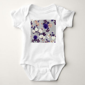 Frühlingsblumen Schwarzes Silhouette Muster Baby Strampler