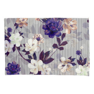 Frühlingsblumen Schwarzes Silhouette Muster Kissenbezug