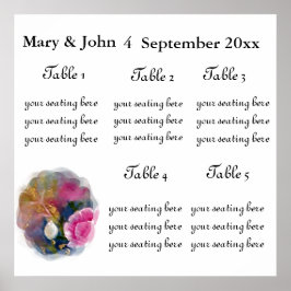 Frühlingsblumen Sitzplan. Poster