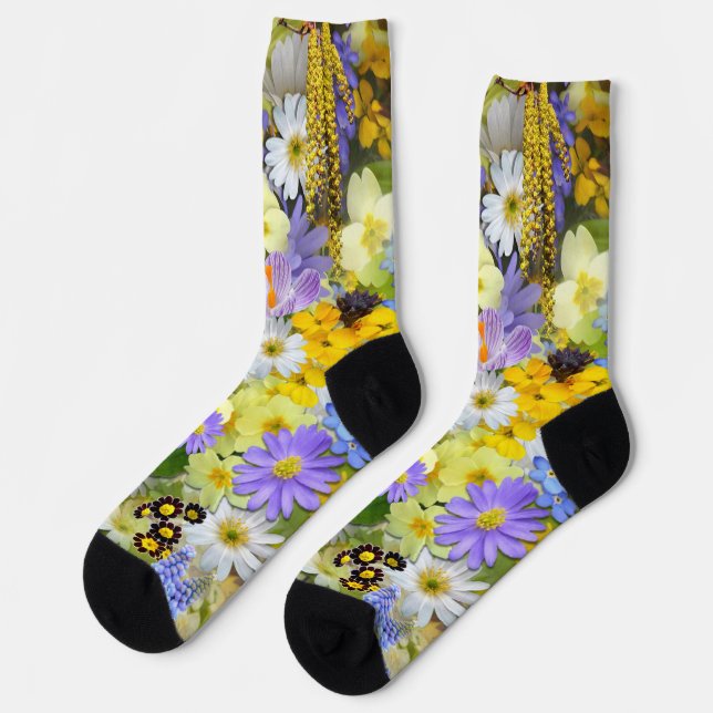 Frühlingsblumen Socken (Linkes Detail)