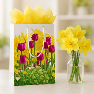 Frühlingsblumen / Strauß aus Narzissen, Tulpen Mittlere Geschenktüte